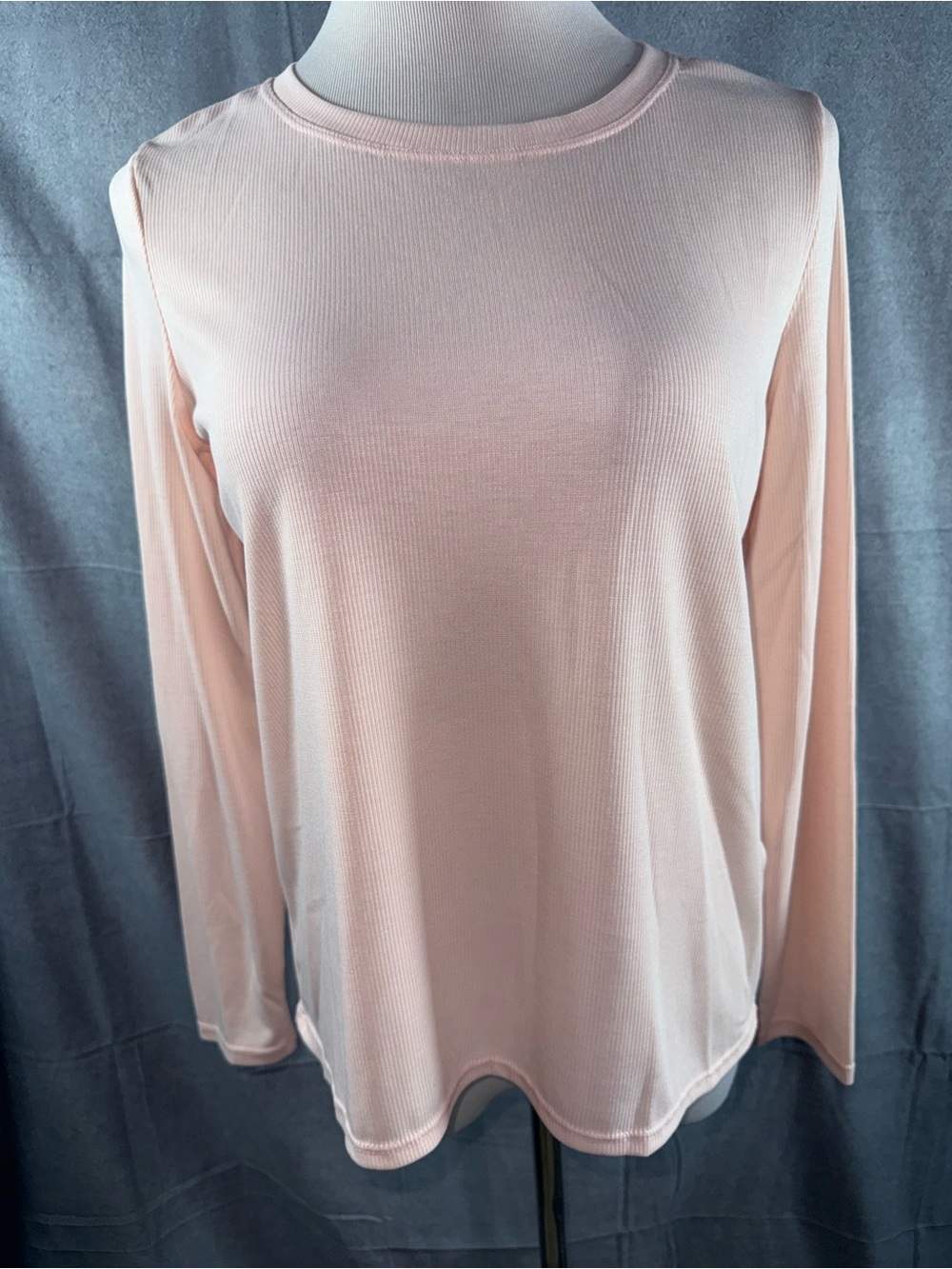 2565-Mondetta Long Sleeve Crewneck Top in Soft Blush